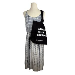 Olivia Rae Gray & White Tie-Dye Midi Dress 🌸 Size Large